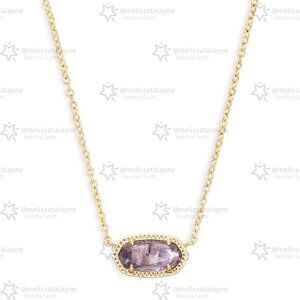 Elisa Gold Pendant Necklace in Amethyst